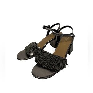 NWOT Chico's comfortable formal‎ heels with beaded fringe detail size 8